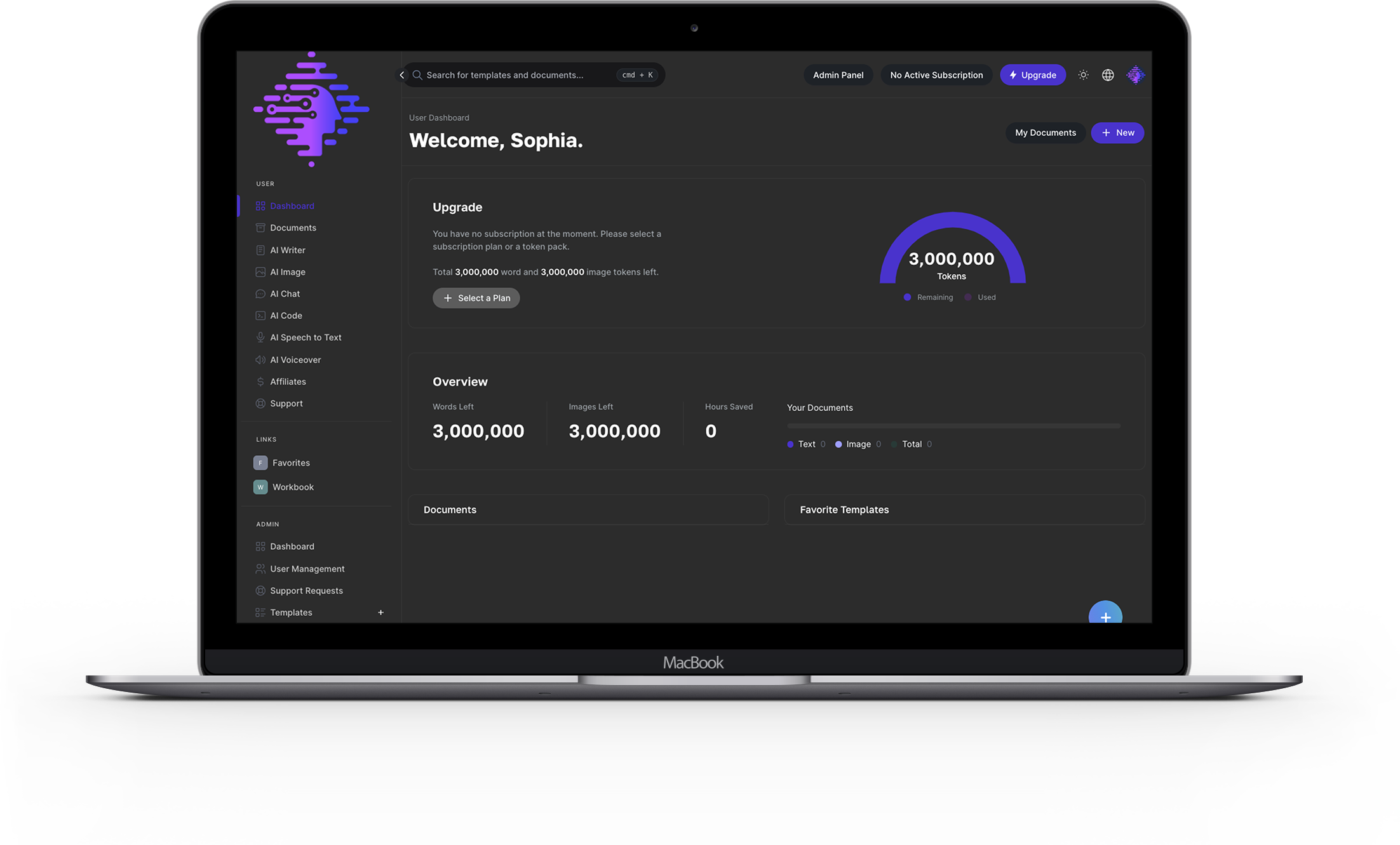 Sophia Platform Dashboard