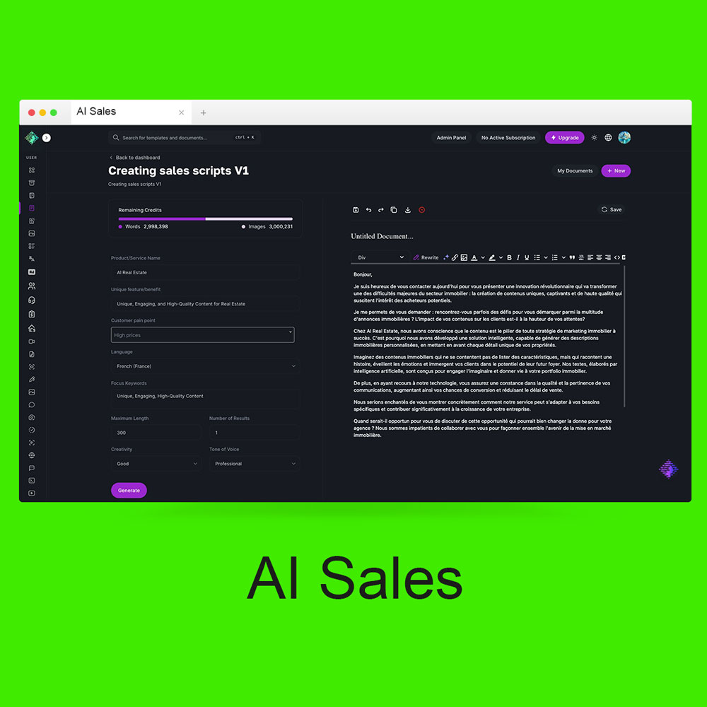AI Sales, Accelerate Your Sales Content Creation